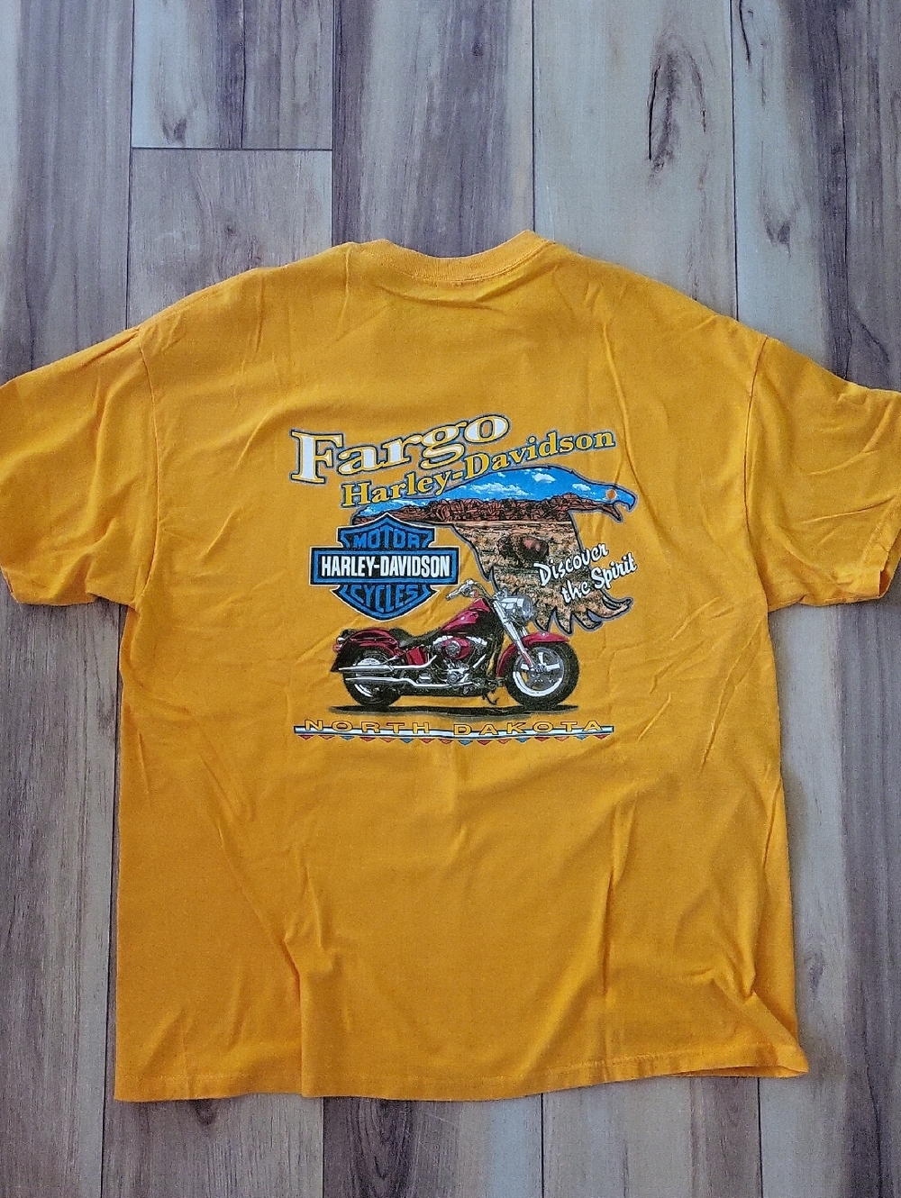 Harley-Davidson Yellow Fargo North Dakota Motorcycle Graphic Tee